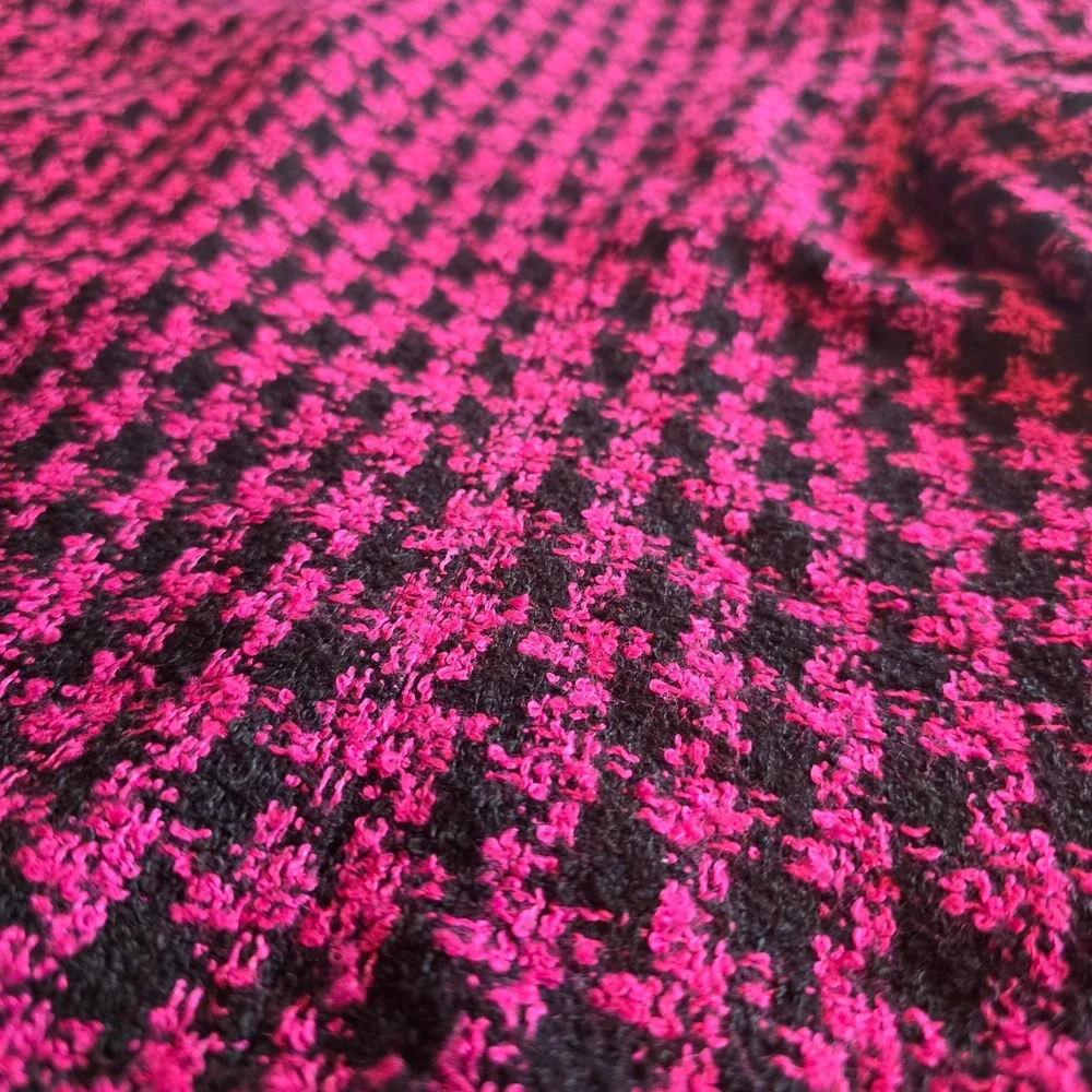Sportswear Systems Pink Black Houndstooth Tweed Academia Blazr Wool Blend Size 4